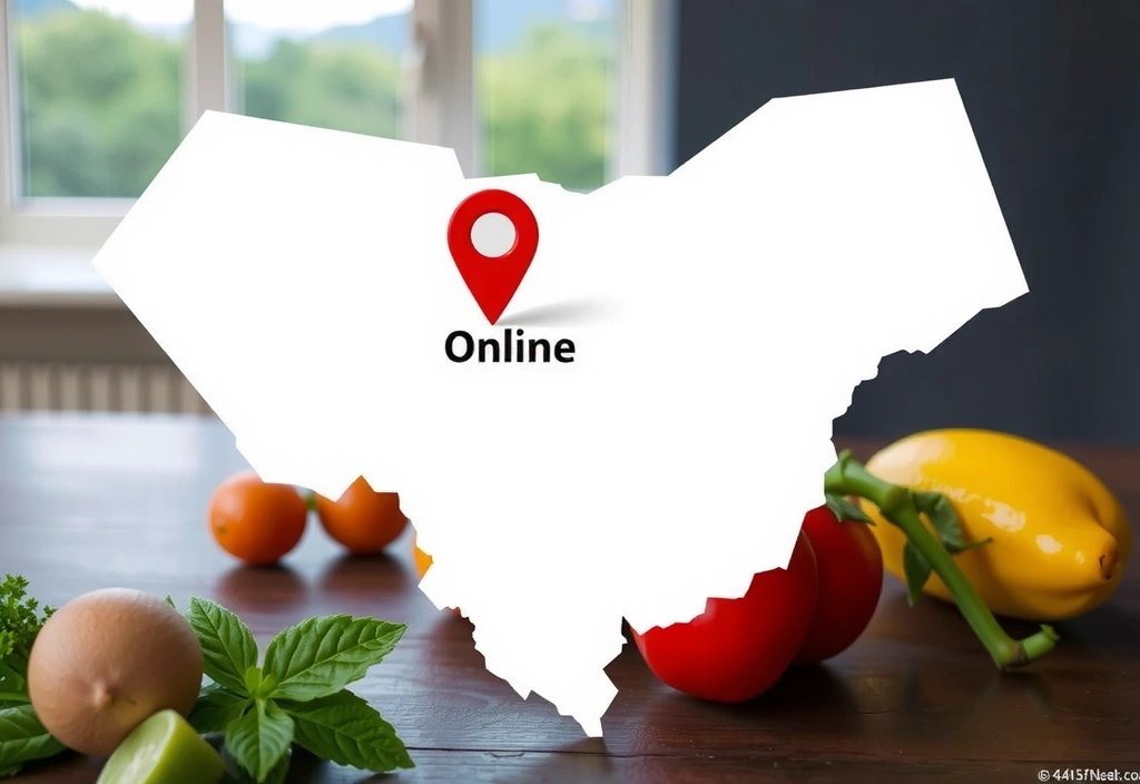 Karte mit Online-Markierung